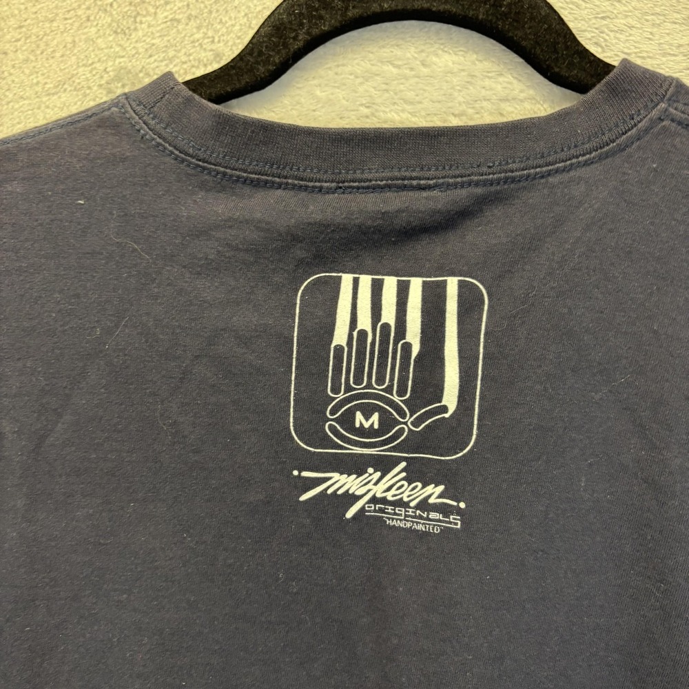 Vintage Y2K Miskeen Originals Hand Painted Shirt Mens 2XL Navy Graphic Art 2000s - Picture 11 of 12